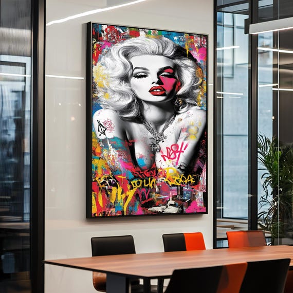 Pop Art Graffiti Woman Wall Colorful Urban Glam Print