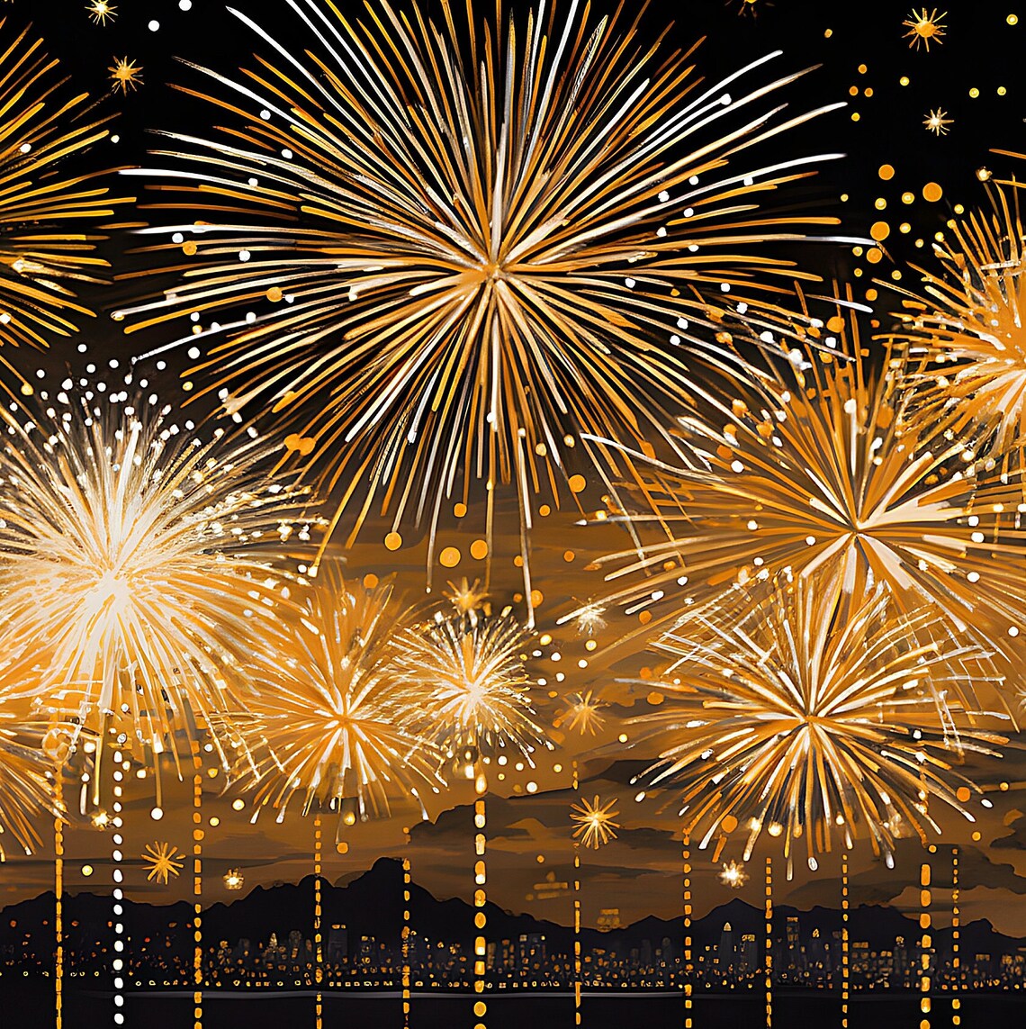 New Year’s Eve or 4th of July Fireworks Art Print - Image 2