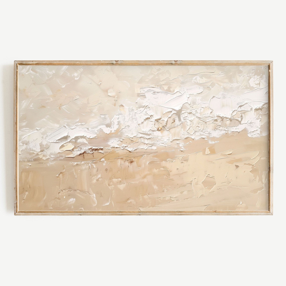 Abstract Textured Ocean Waves Neutral Beige Coastal Art Print Poster