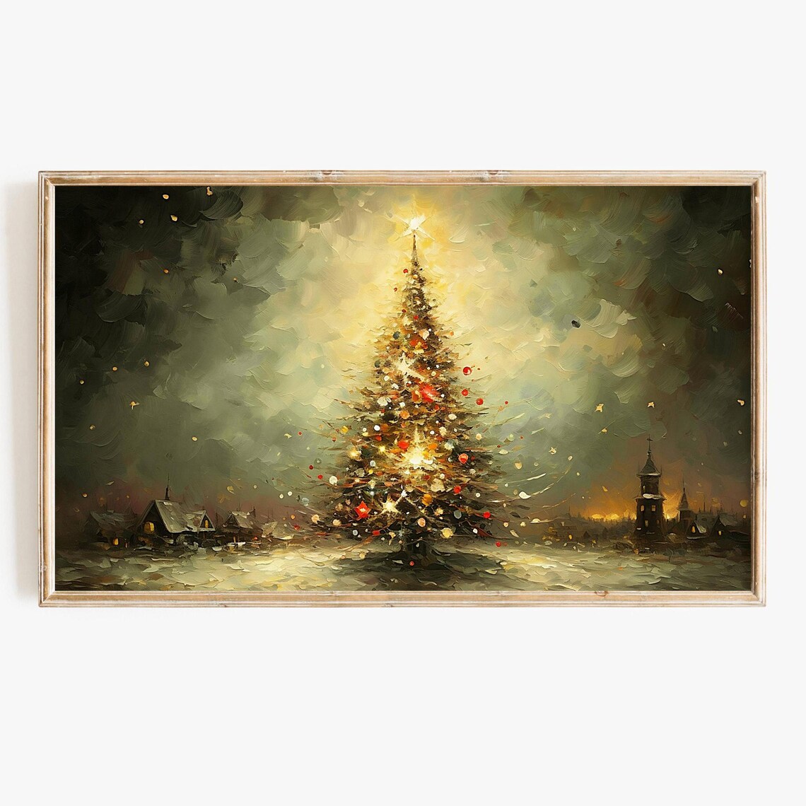 Christmas Tree Winter Snow Landscape Art Print