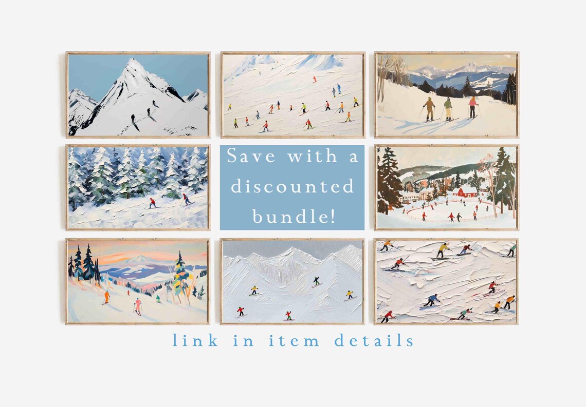 Abstract Winter Ski Snow Christmas Pop Art Poster - Image 3