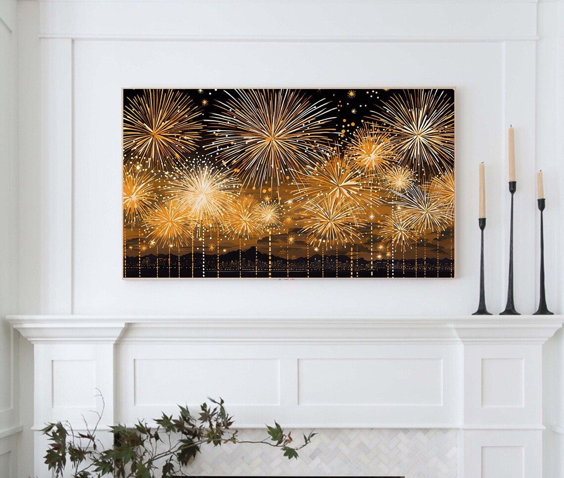 New Year’s Eve or 4th of July Fireworks Art Print - Image 3