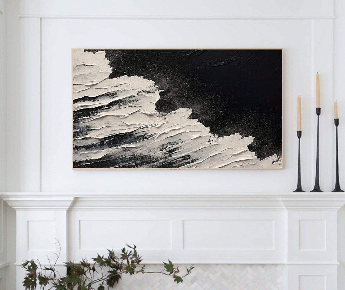 Abstract Beach Ocean Waves Art Print, Neutral Coastal - Image 2