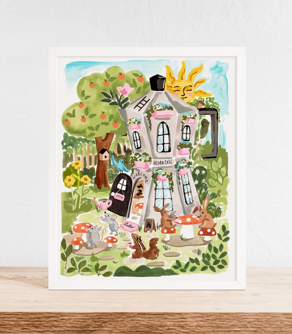 Acorn Caf Print, Kids Room Nature Wall Art - Image 3