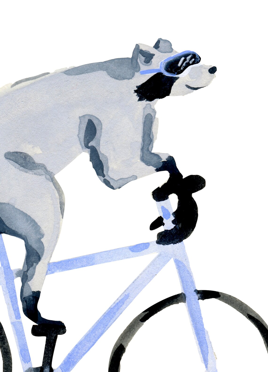 Raccoon Biking Animal Art Print, Funny Wall Art - Image 3