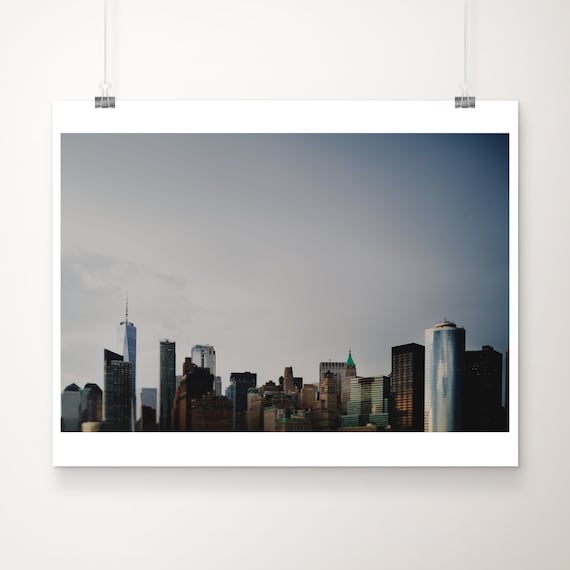 Lower Manhattan Skyline At Dusk New York City Photo Art Poster