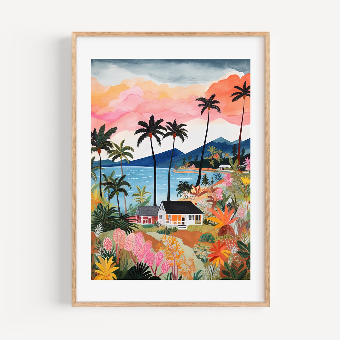 Big Island Hawaii Travel Poster, Coastal Decor