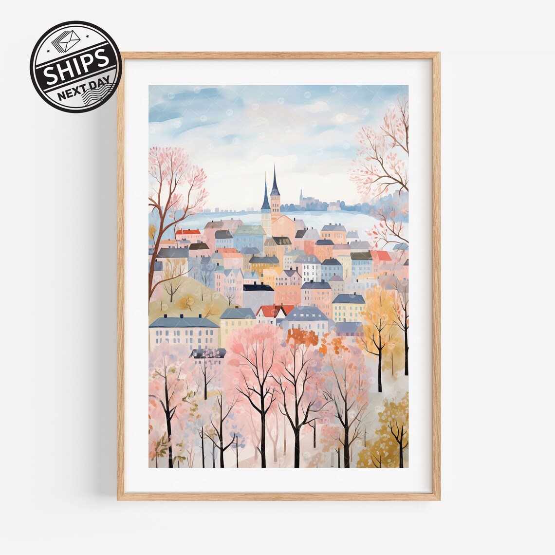 Oslo Scandinavian Decor Travel Poster, Norway
