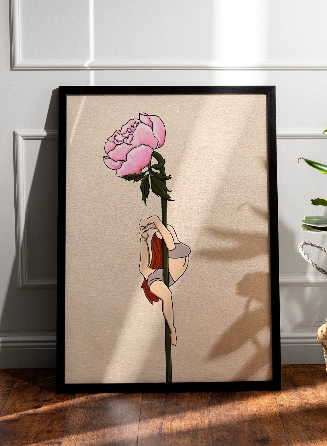 Pole Dance Flower Print, Peony Art Poster - Image 3