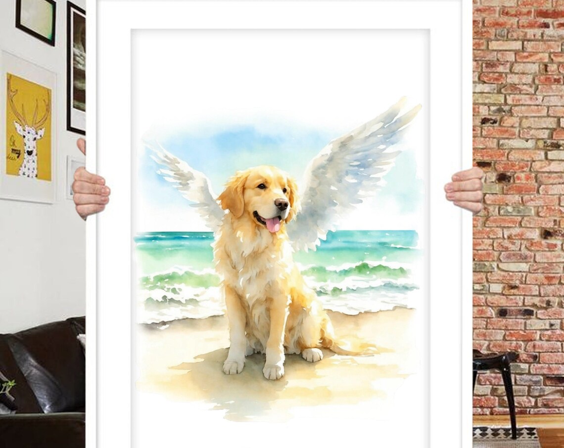 Custom Pet Portrait, Watercolor Dog Memorial Gift