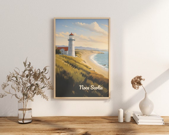 Poster Nova Scotia Lighthouse Print Travel Scenic Coastal Views Art Nature Wall Decor Adventure Gifts