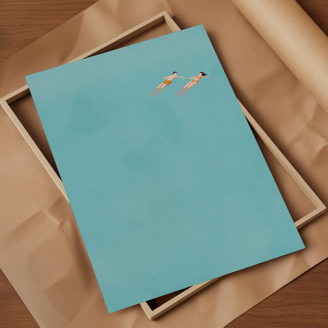 Man And Woman Floating In Pool Summer Art Print - Image 4