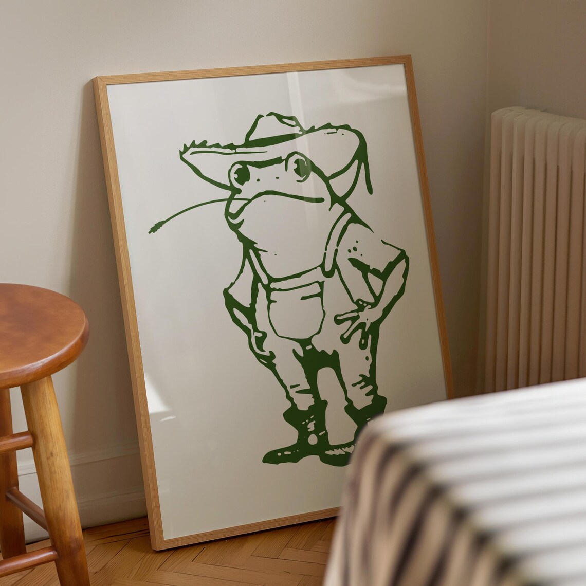 Cowboy Frog Farmer Funny Cute Southwest Art Print - Image 4