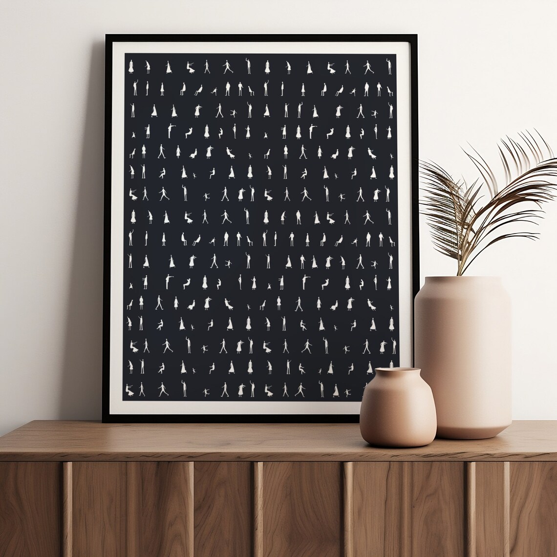 Small People Art, Modern Minimalist Walkers Art Print - Image 3
