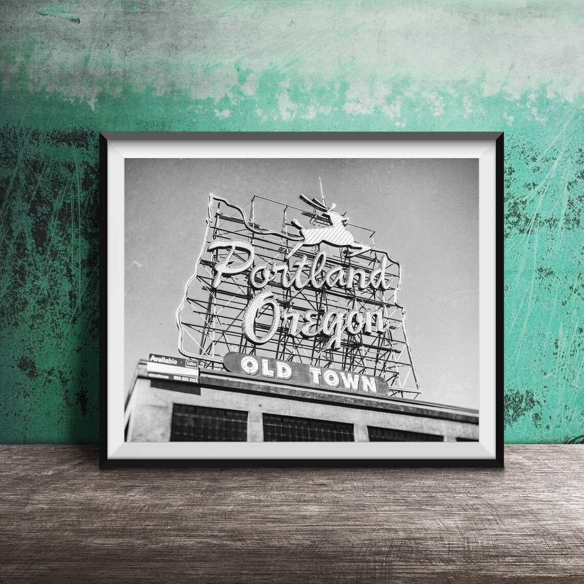 Portland Oregon Downtown Stag Sign Wall Art Print - Image 2
