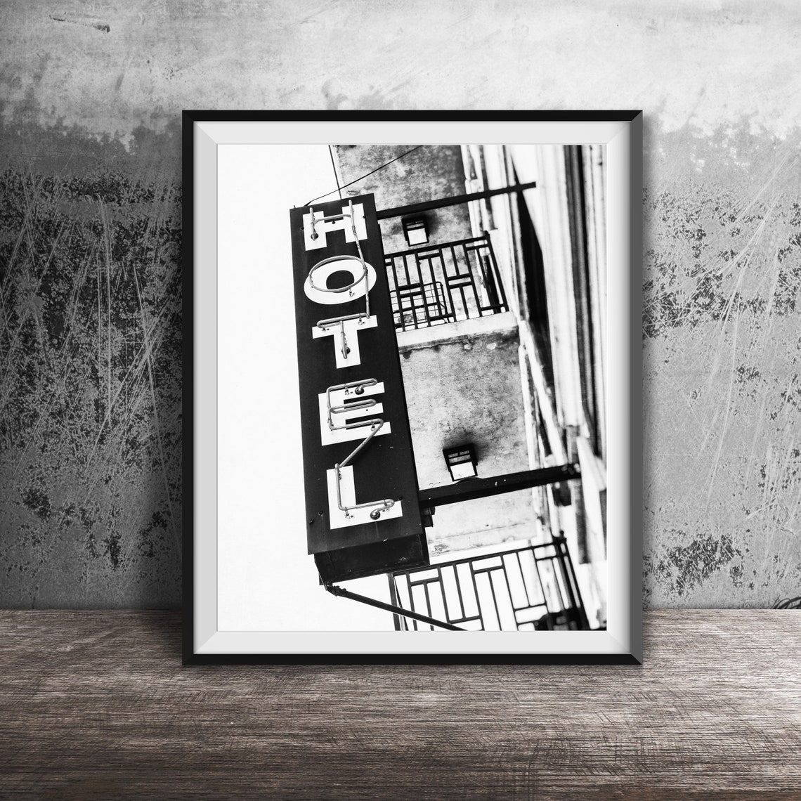 Vertical Hotel Red Neon Blade Sign Vintage Travel Decor Poster - Image 2