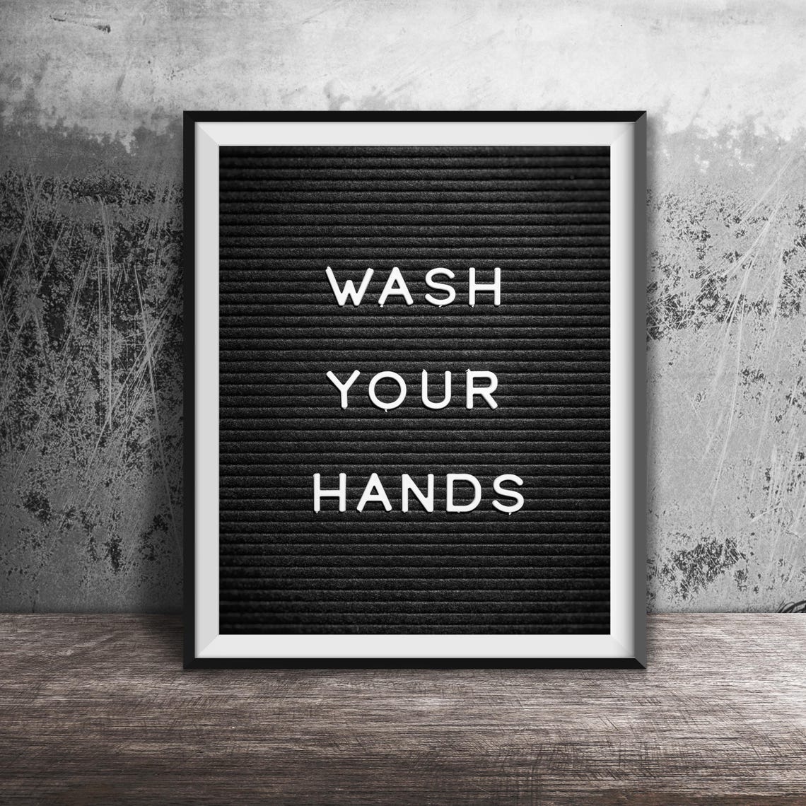 Wash Your Hands Black Letter Board Funny Bathroom Sign Poster