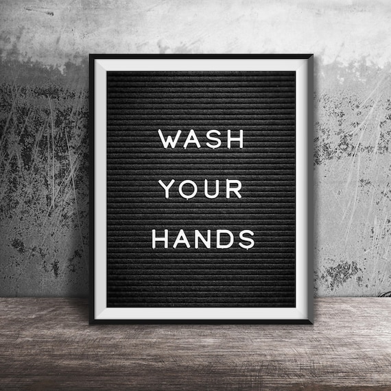 Wash Your Hands Unframed Photography Print Funny Boys Bathroom Decor Shower Bath Wall Art