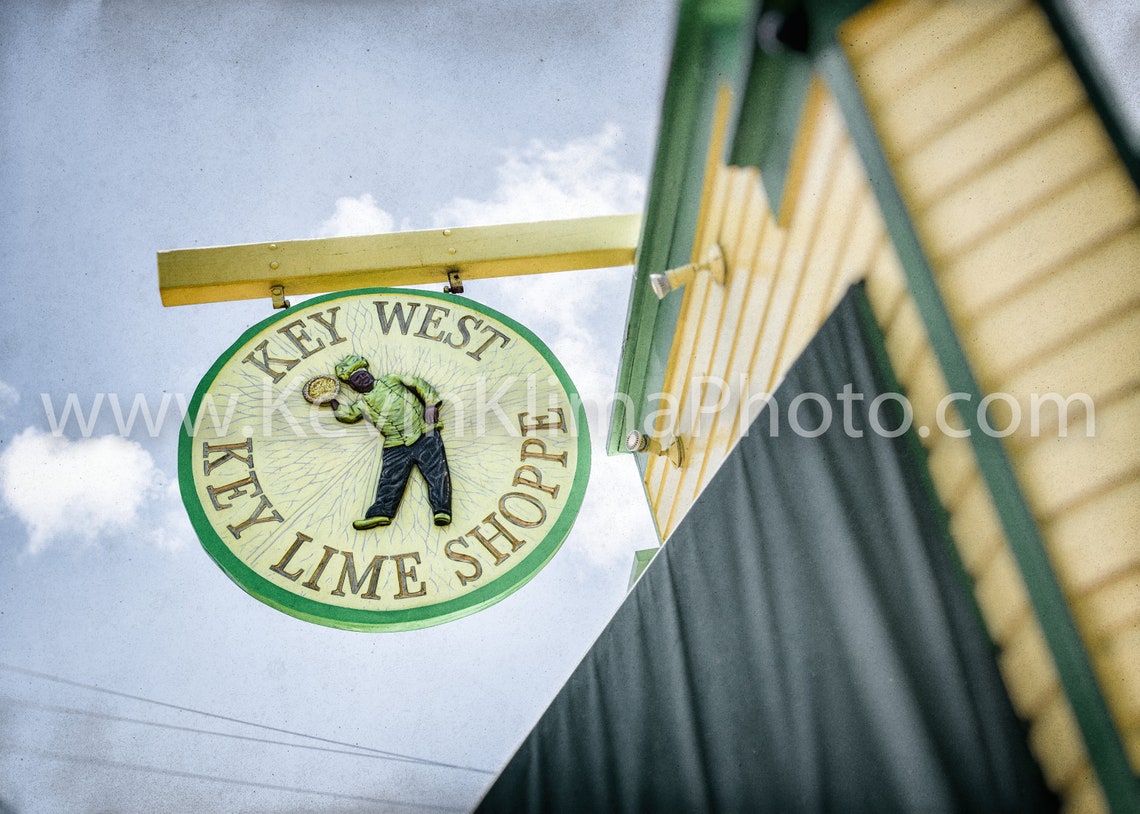 Key West Key Lime Shoppe Round Hanging Sign Florida Keys Poster - Image 2