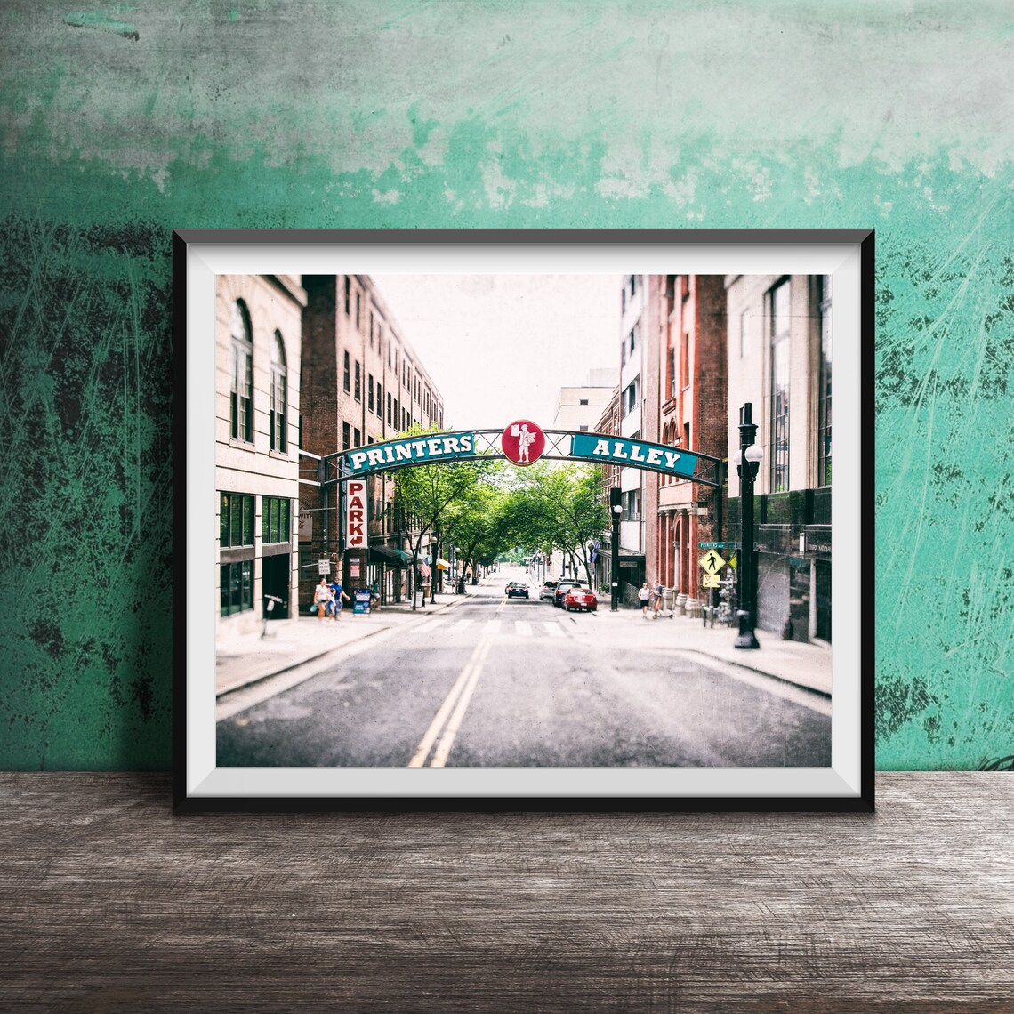 Historic Nashville Alley Entrance Arch Street Sign Photo Poster