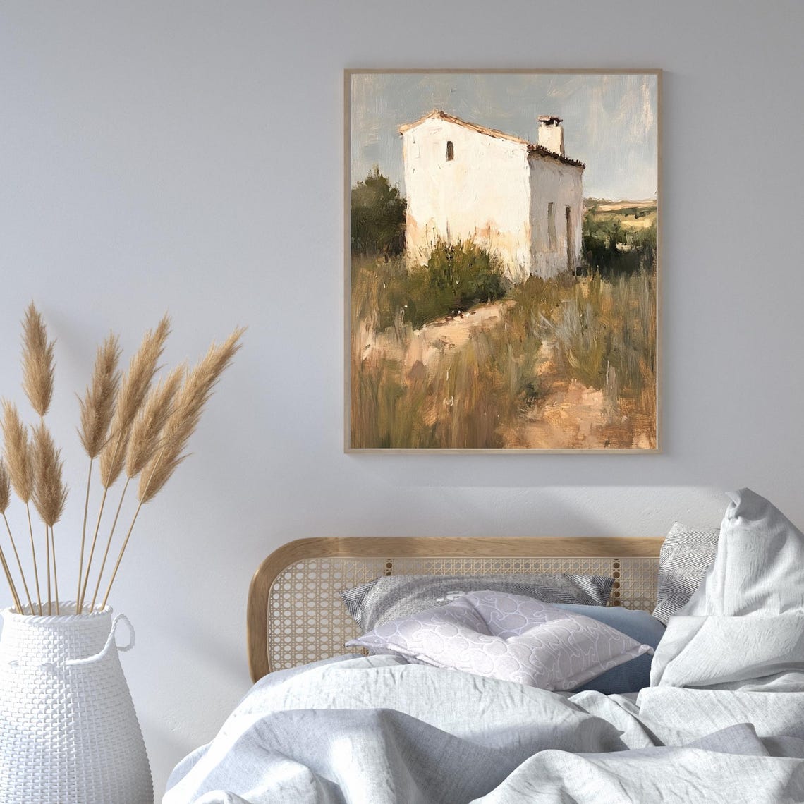 Vintage White Stone Cottage Mediterranean Farmhouse Countryside Poster - Image 4