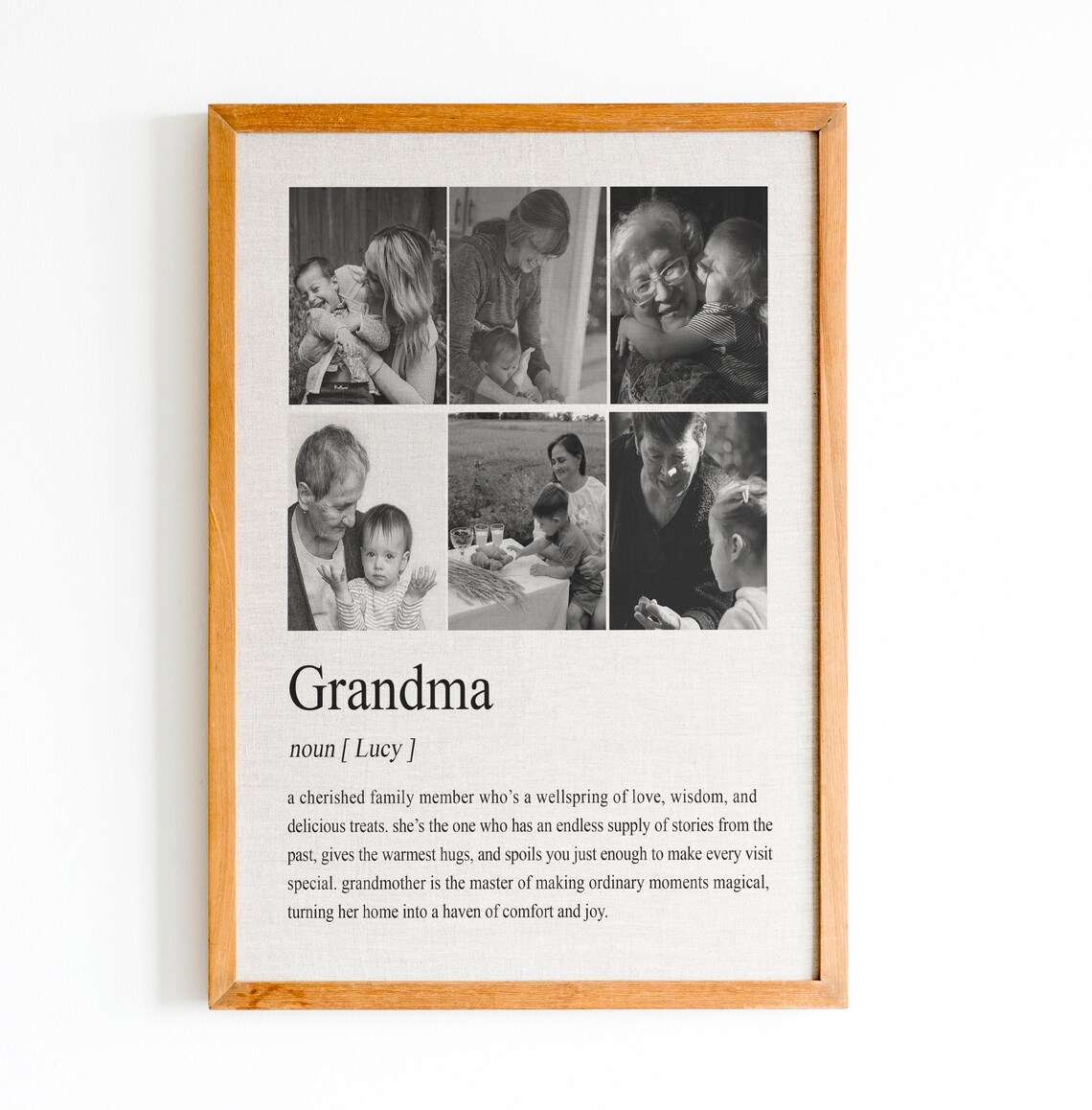 Personalized Grandma Family Photo Collage Definition Gift Poster