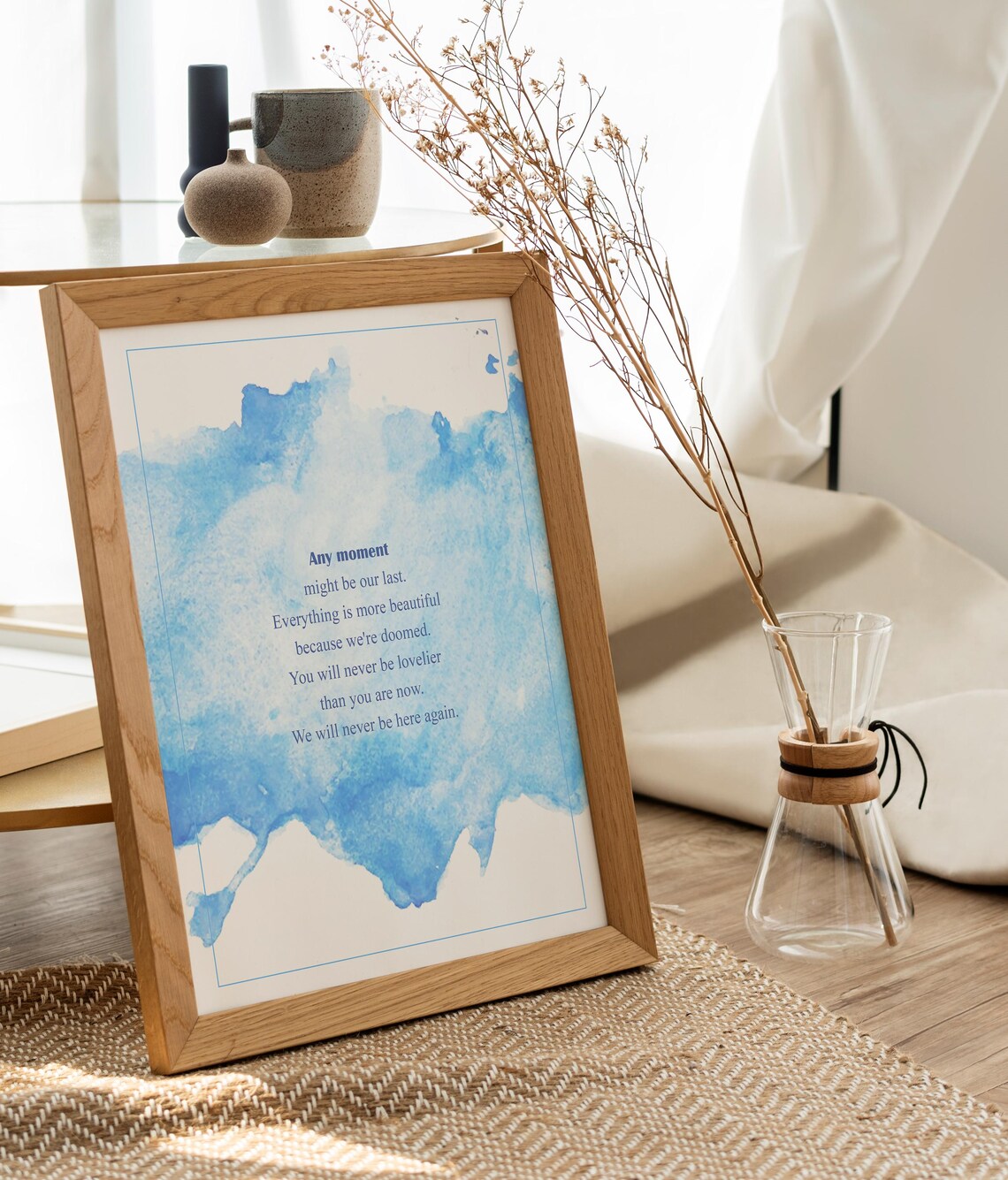 Homer Iliad Any Moment Might Be Our Last Watercolor Quote Poster - Image 2