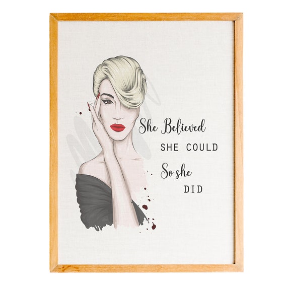 She Believed She Could So She Did Blonde Beauty Motivational Poster