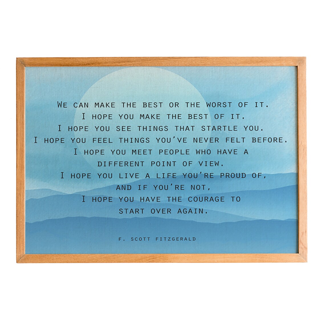 F Scott Fitzgerald Best Or Worst Of It Blue Mountain Quote Poster
