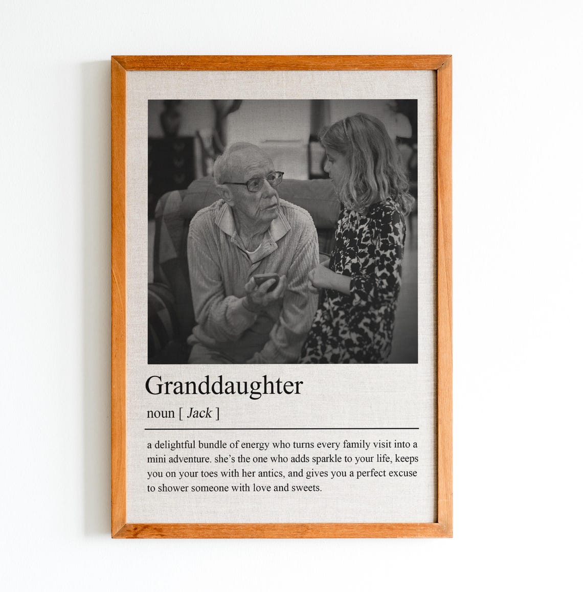 Personalized Granddaughter Photo Dictionary Definition Gift Poster