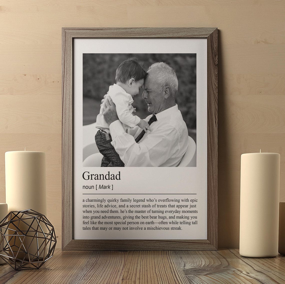 Personalized Grandad Photo Dictionary Definition Gift Poster for Him - Image 2