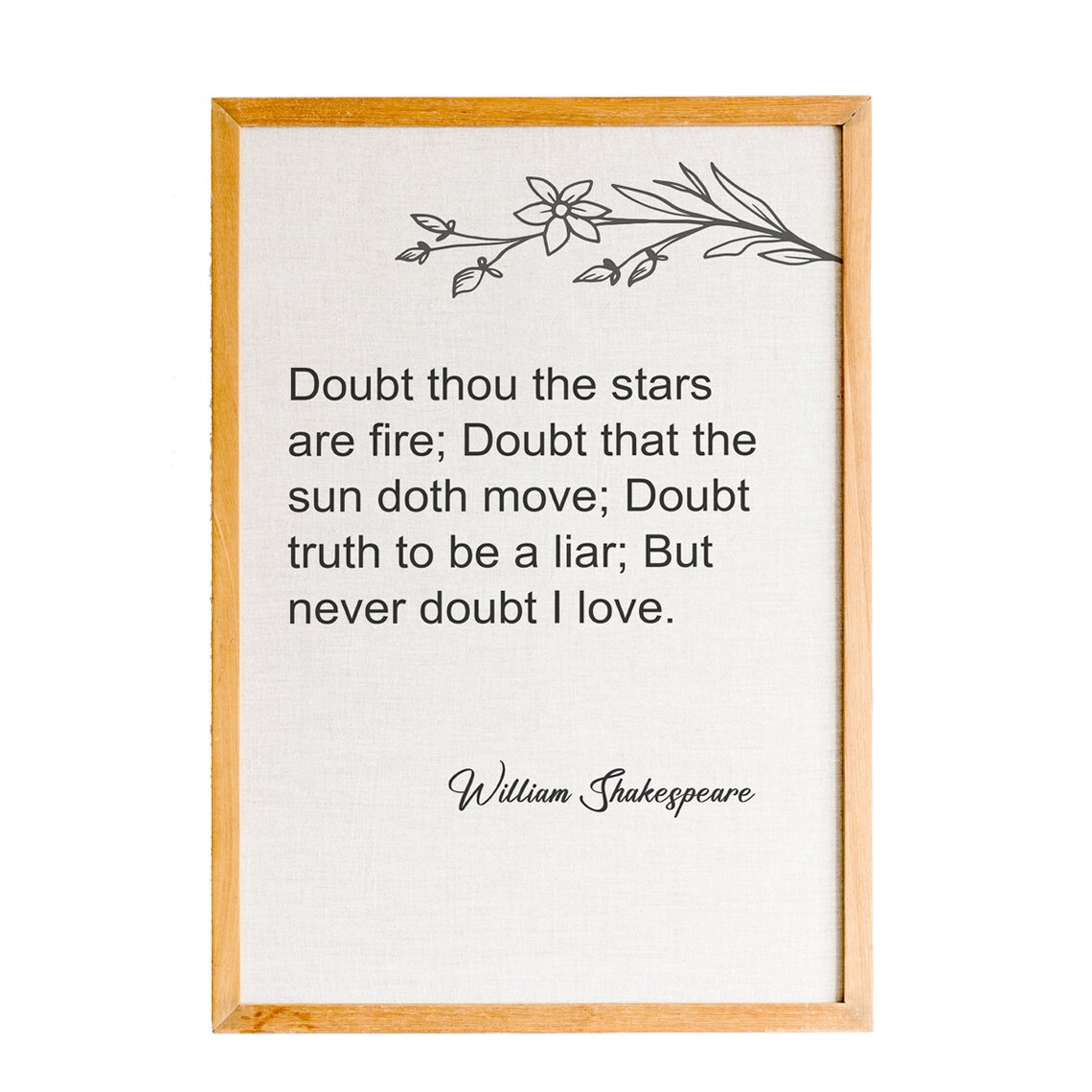William Shakespeare Doubt Thou The Stars Are Fire Love Quote Poster
