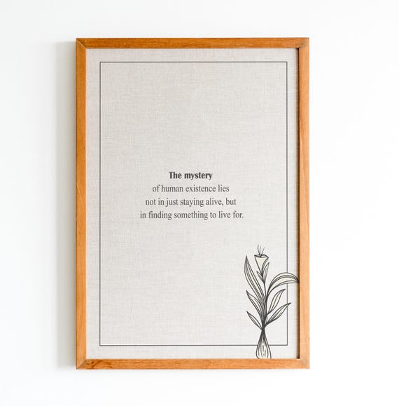 The Brothers Karamazov Quote Print Fyoderdostoevsky Poster The Mystery Of Human Quote Classic Literature Quote Wall Art
