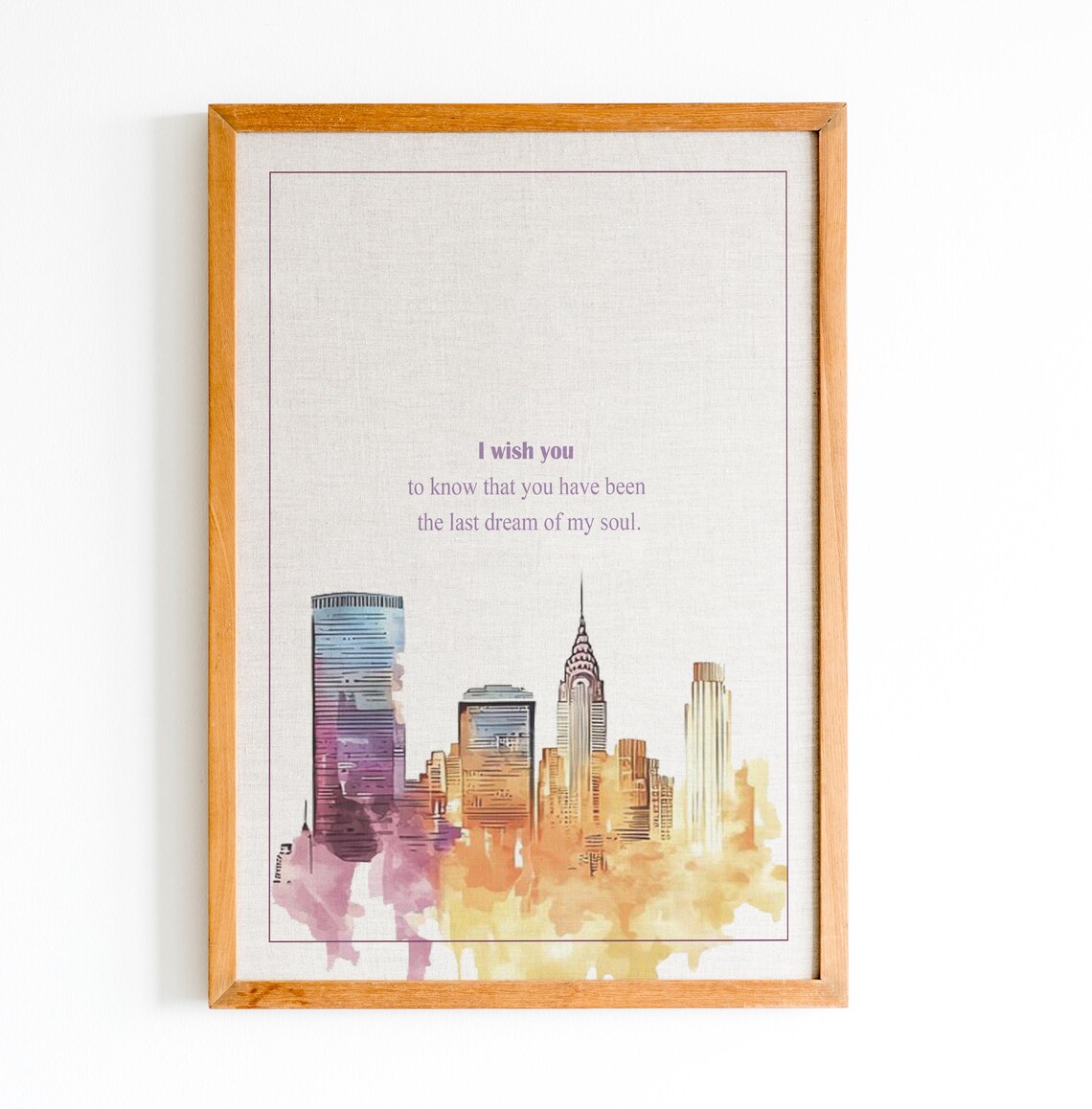 Tale of Two Cities Last Dream of My Soul NYC Watercolor Poster