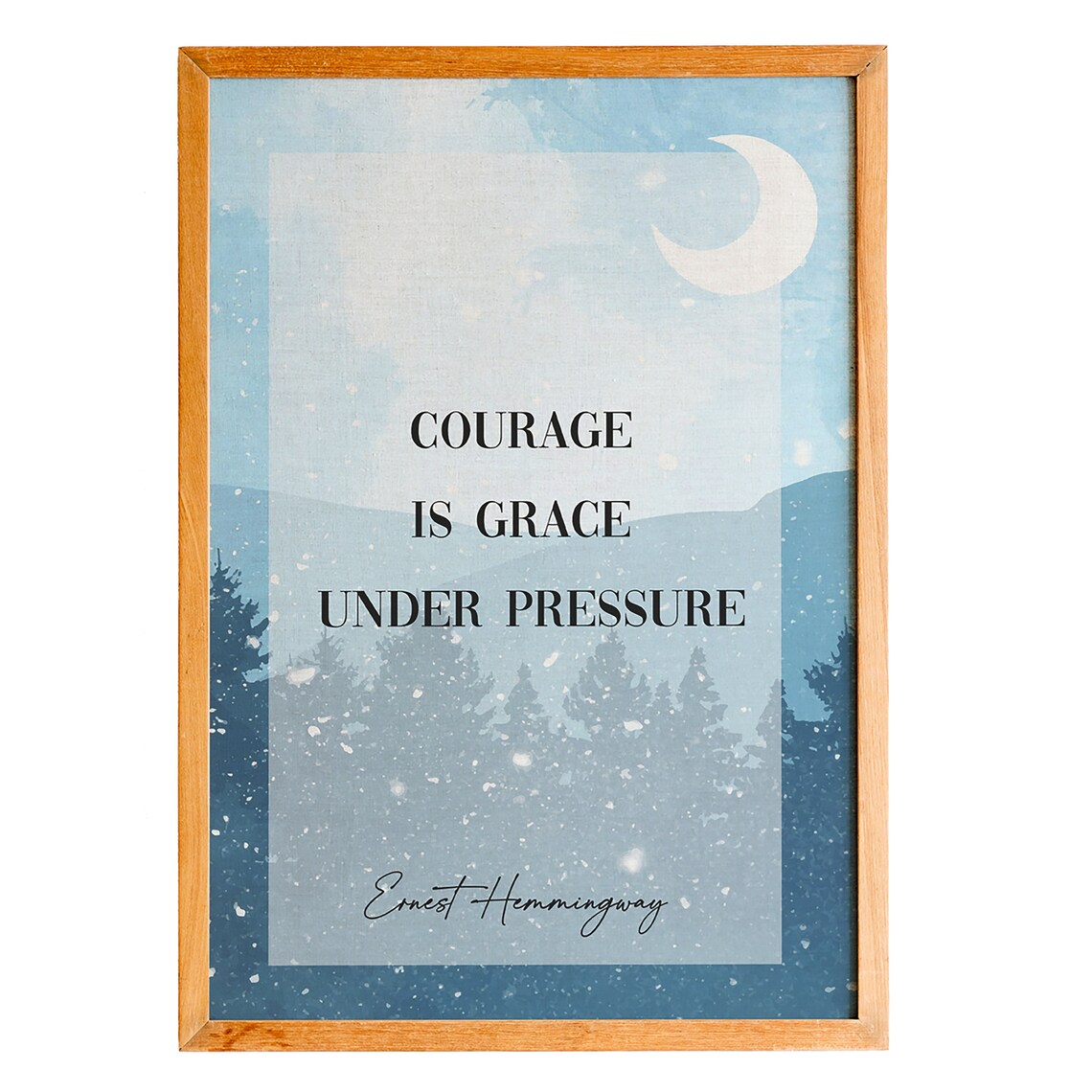 Courage Is Grace Under Pressure Ernest Hemingway Moonlight Forest Poster