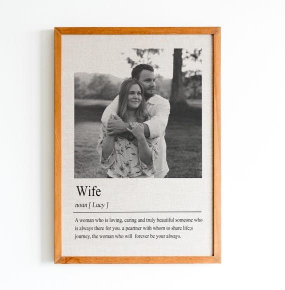 Personalized Wife Definition Print Art Print Gifts Personalized Gift Custom Photos Gift Quote Print Birthday