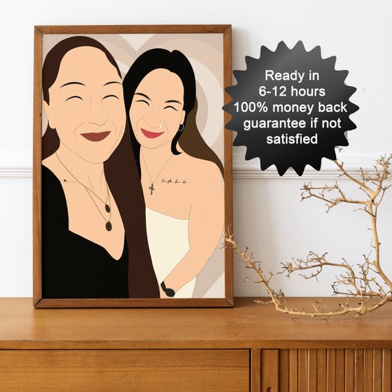 Faceless Portrait Custom Portrait From Photo Painting Portrait Family Illustration Personalized Gift For Her Faceless Family Portrait