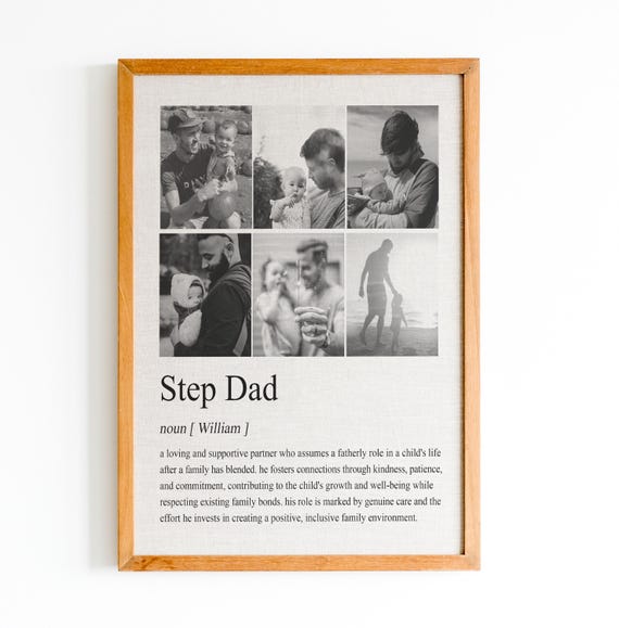 Step Dad Definition Poster Fathers Day Gift Custom Photo Gift Fathers Day Gift From Daughter Quote Print Wall Art Gift New Dad Gift