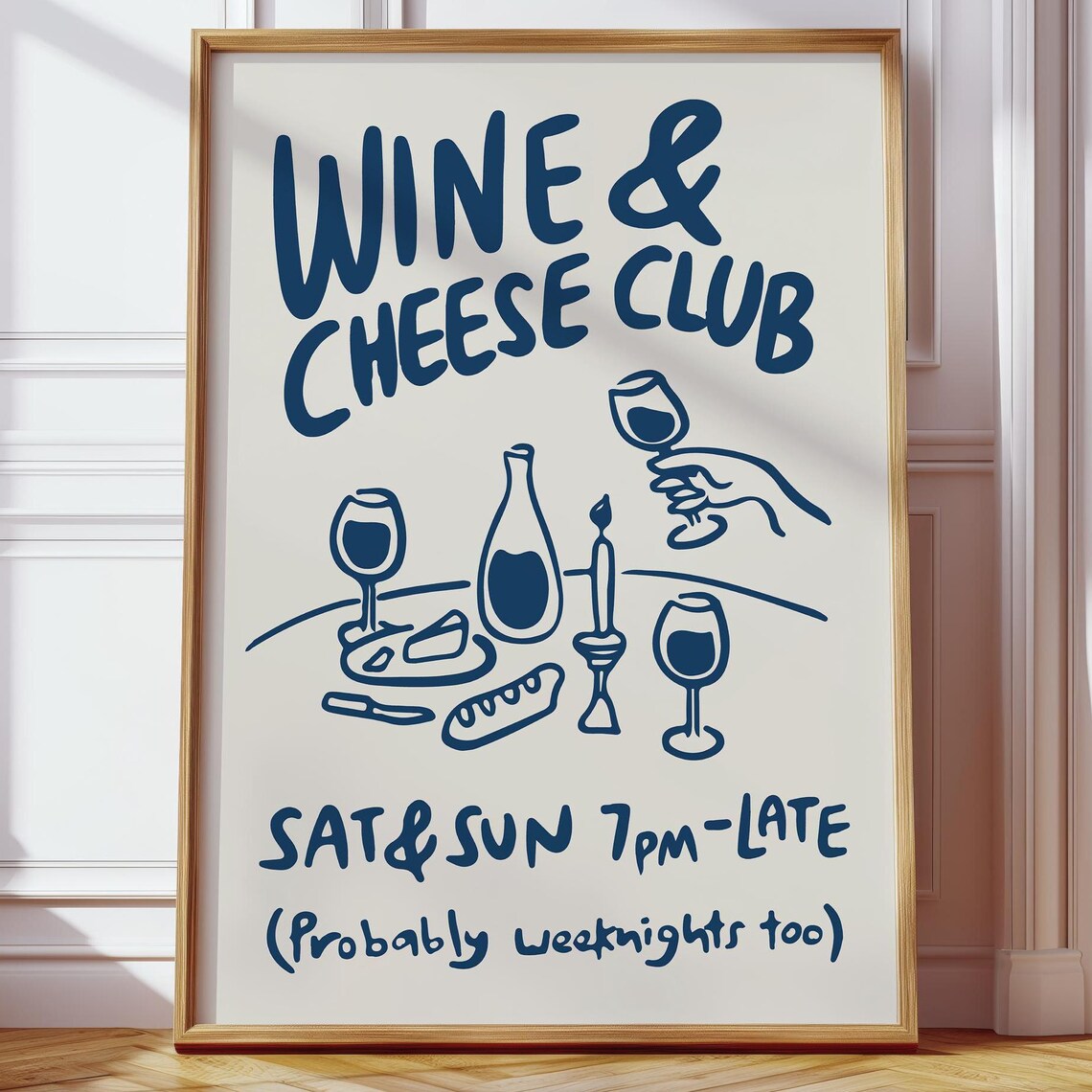 Wine And Cheese Club Modern Dining Room Art Print