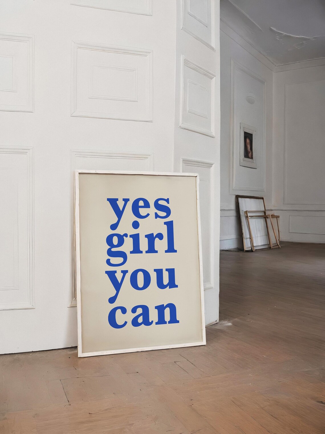 Yes Girl You Can Bold Blue Typography Quote Dorm Room Poster - Image 5