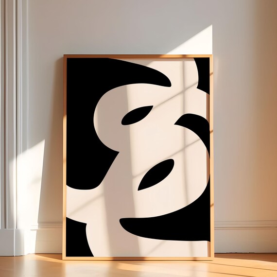 Bold Abstract Minimal Wall Art Large Size Modern Decoration Contemporary Print Organic Shapes