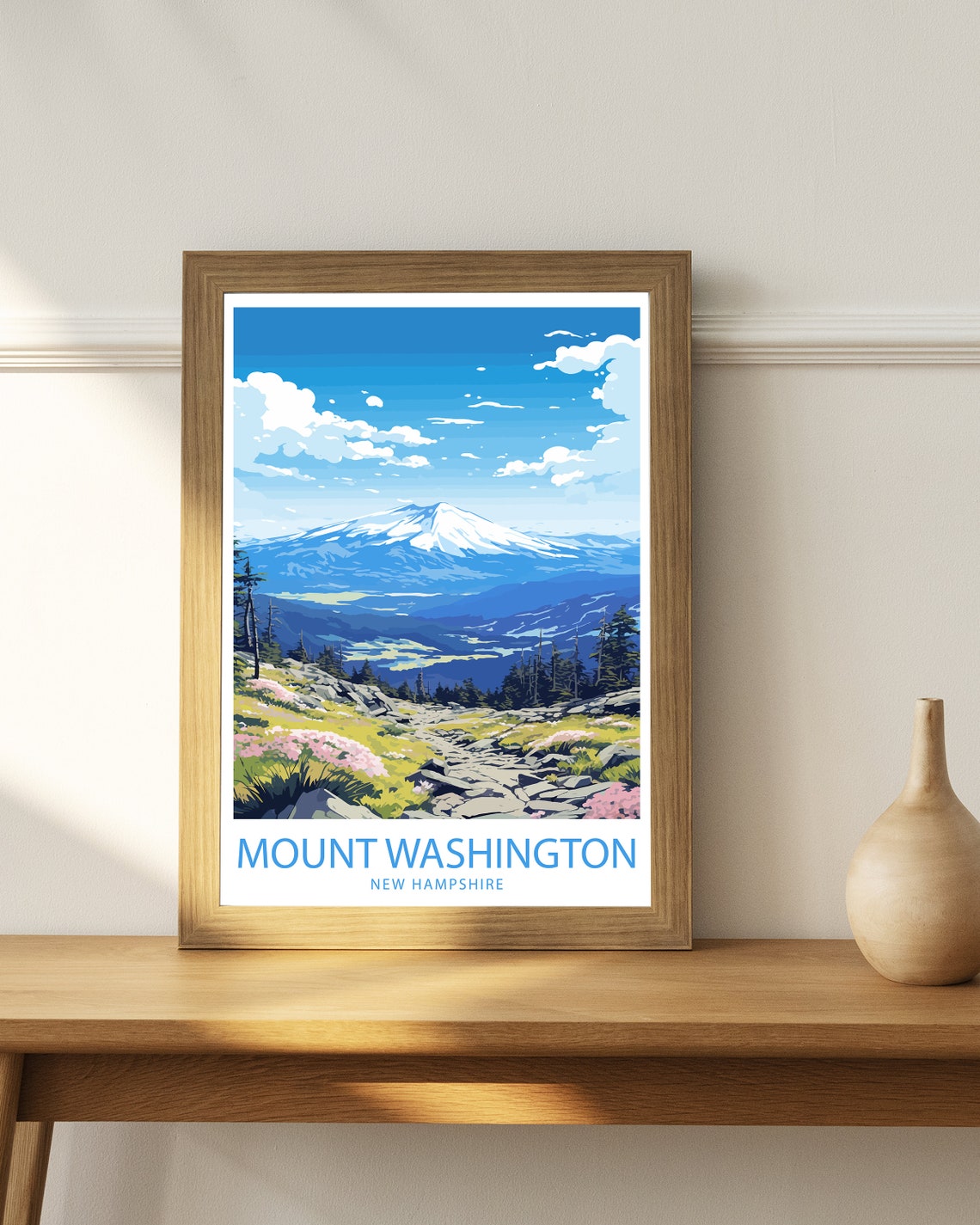 Mount Washington New Hampshire Snowy Peak Alpine Travel Poster - Image 4