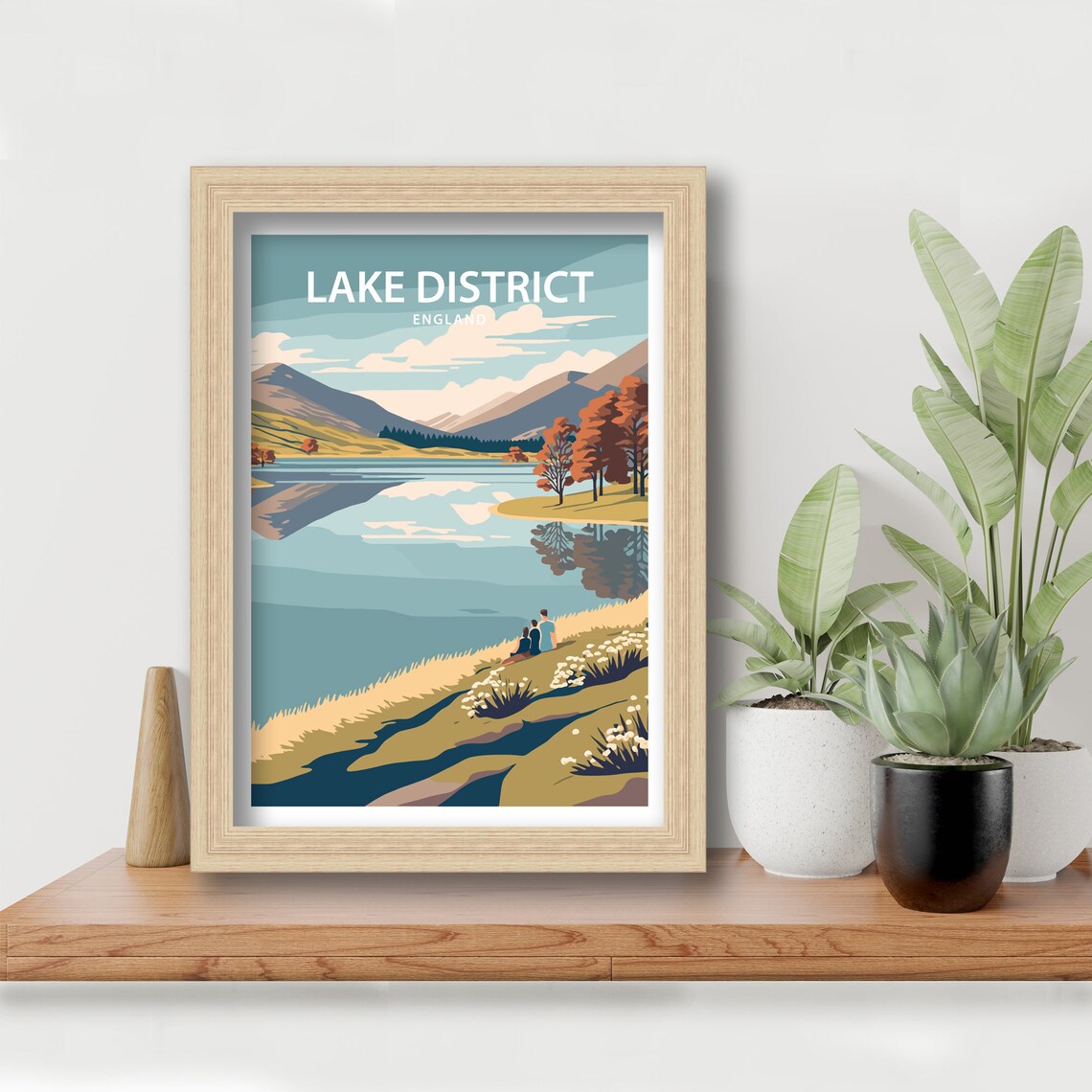 Lake District England Autumn Lakeshore Vintage Travel Poster - Image 4