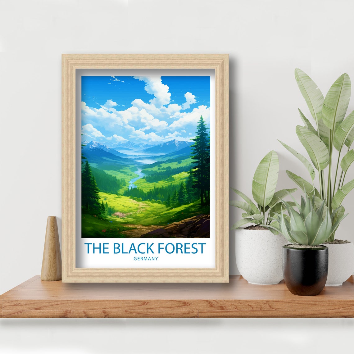 The Black Forest Germany Pine Valley River Mountain View Travel Poster - Image 5