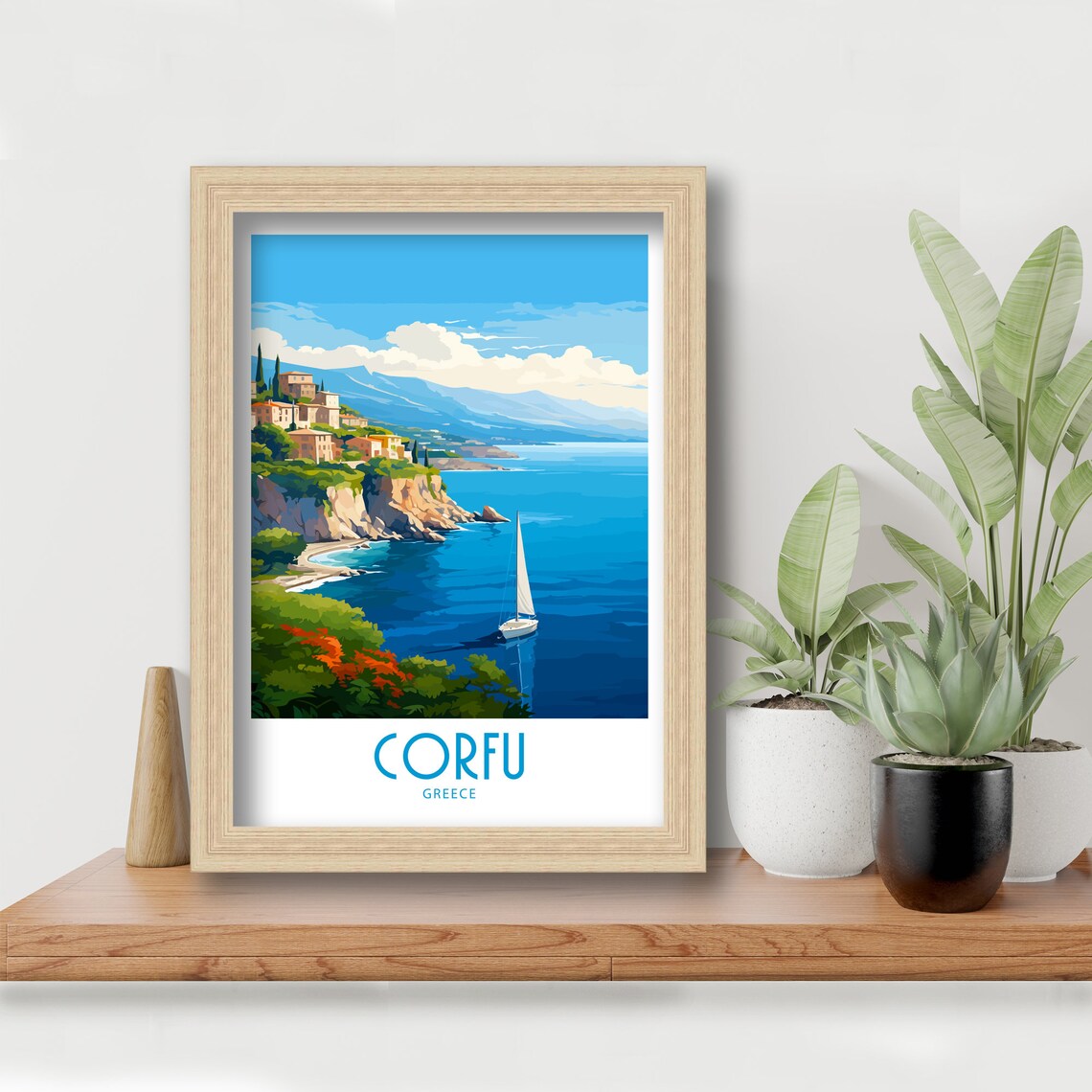 Corfu Greece Travel Poster, Home Decor Art Print - Image 6