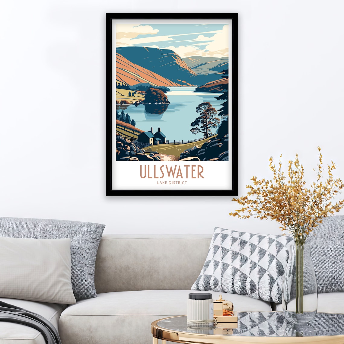Ullswater Travel Poster, Lake District Art Print - Image 3