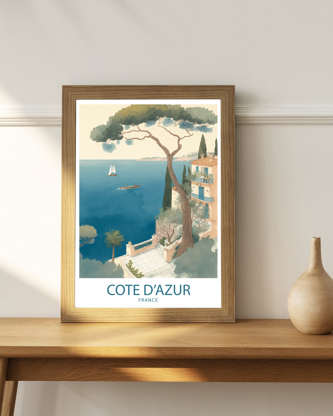 Cote D Azur Travel Poster, France Art Print - Image 3