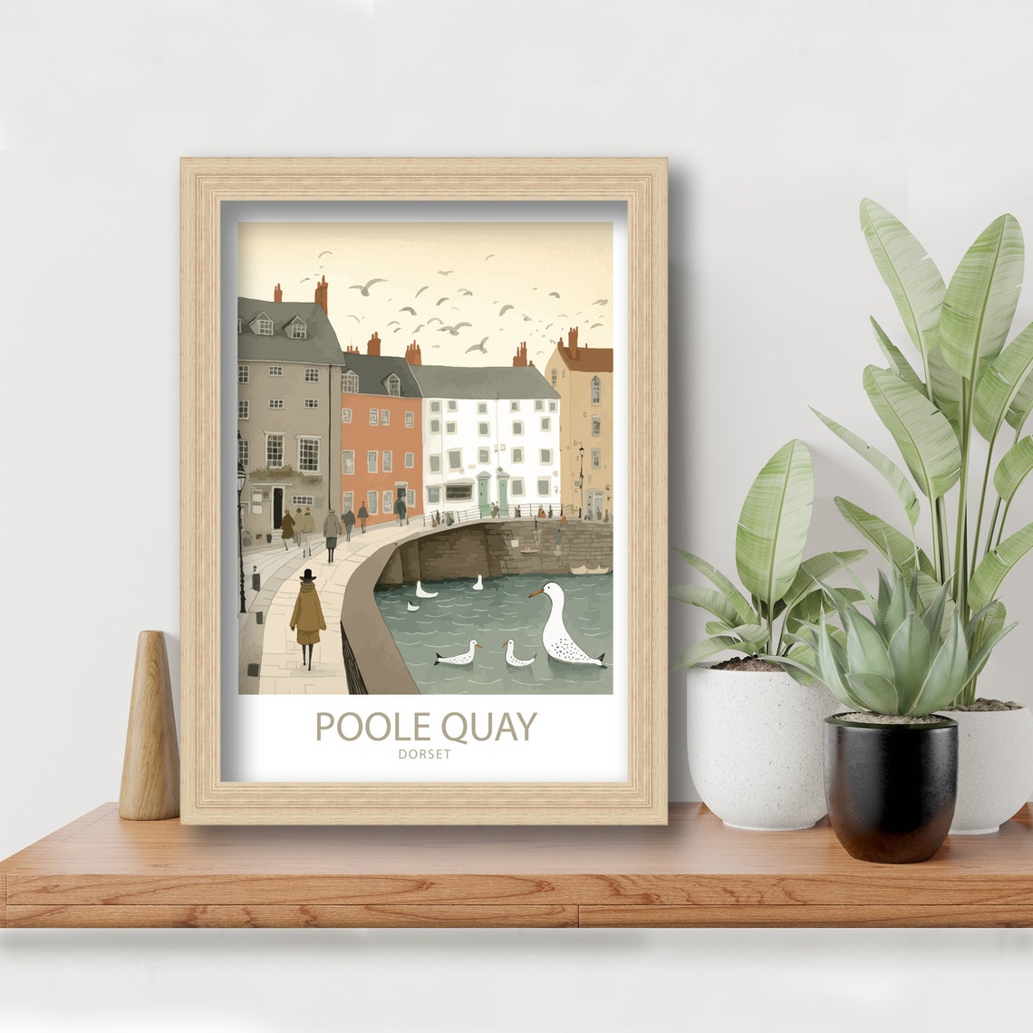 Poole Quay Dorset Harbour Gulls Townhouses Vintage Travel Poster - Image 5