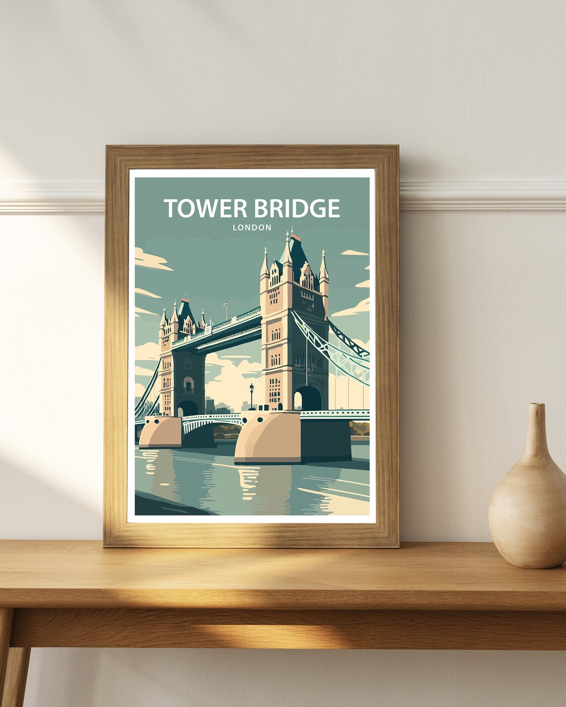 Tower Bridge London Travel Poster, Wall Art Print - Image 2