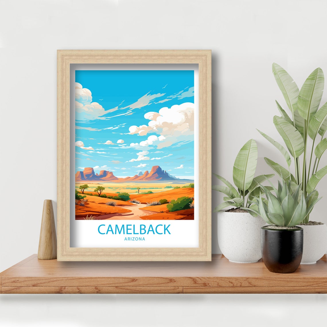 Camelback Arizona Red Rock Desert Peaks Under Bright Blue Sky Poster - Image 5